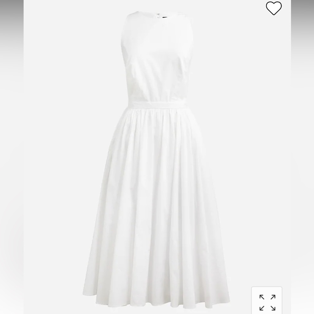 J.Crew High-neck cotton poplin midi dress in White - Size 16